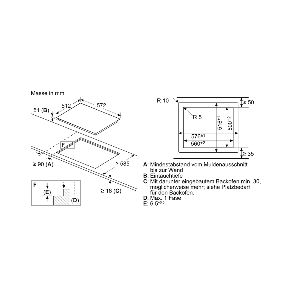 Bosch PKN601DP1D Elektrokochfeld flächenbündig 60cm