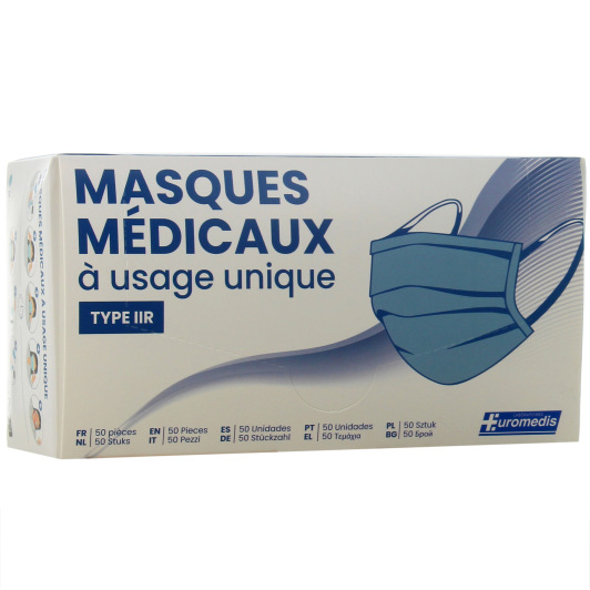 Masque chirurgical jetable filtration 98% - Fabriqué en France