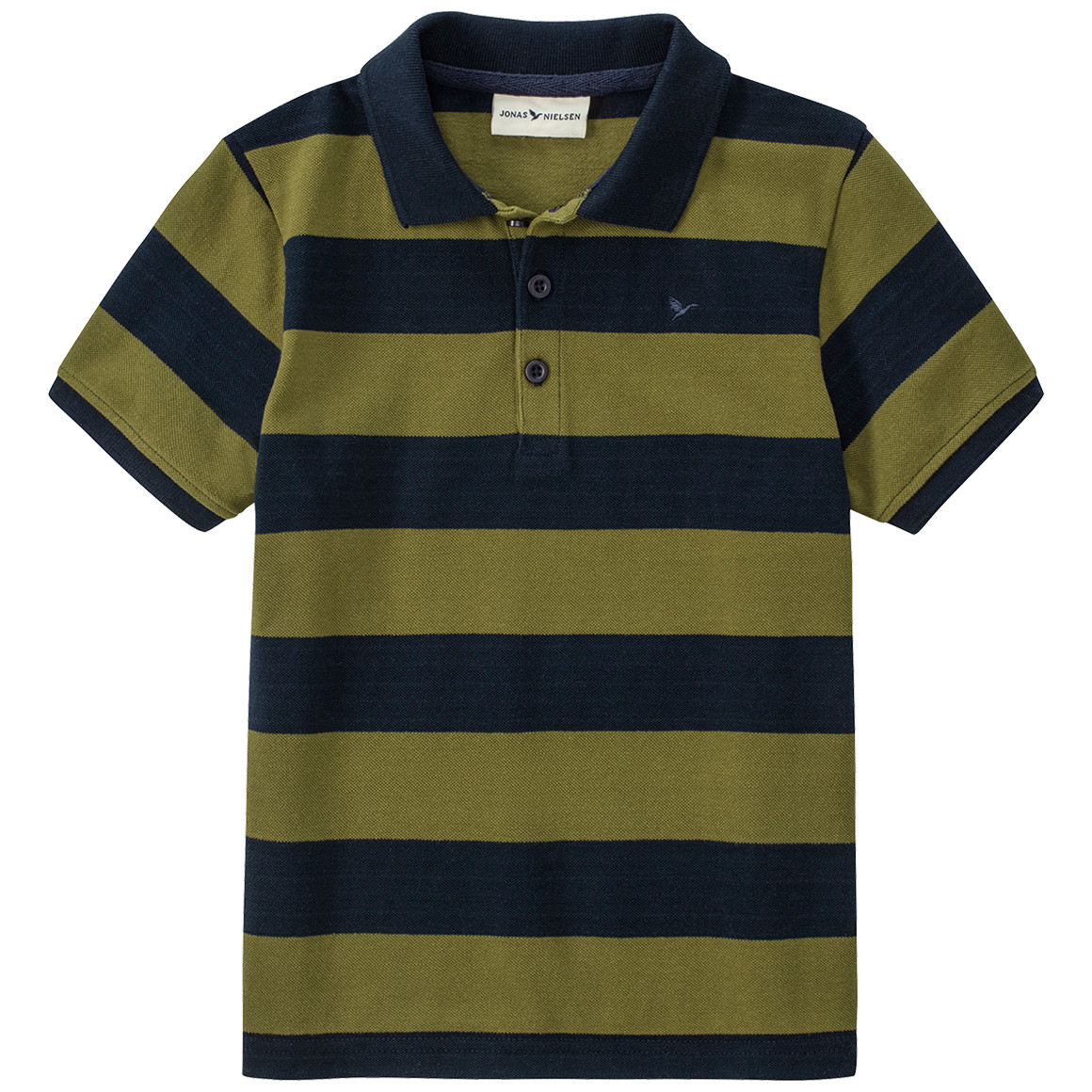 Jonas Nielsen Jungen Poloshirt mit Streifen helloliv / dunkelblau