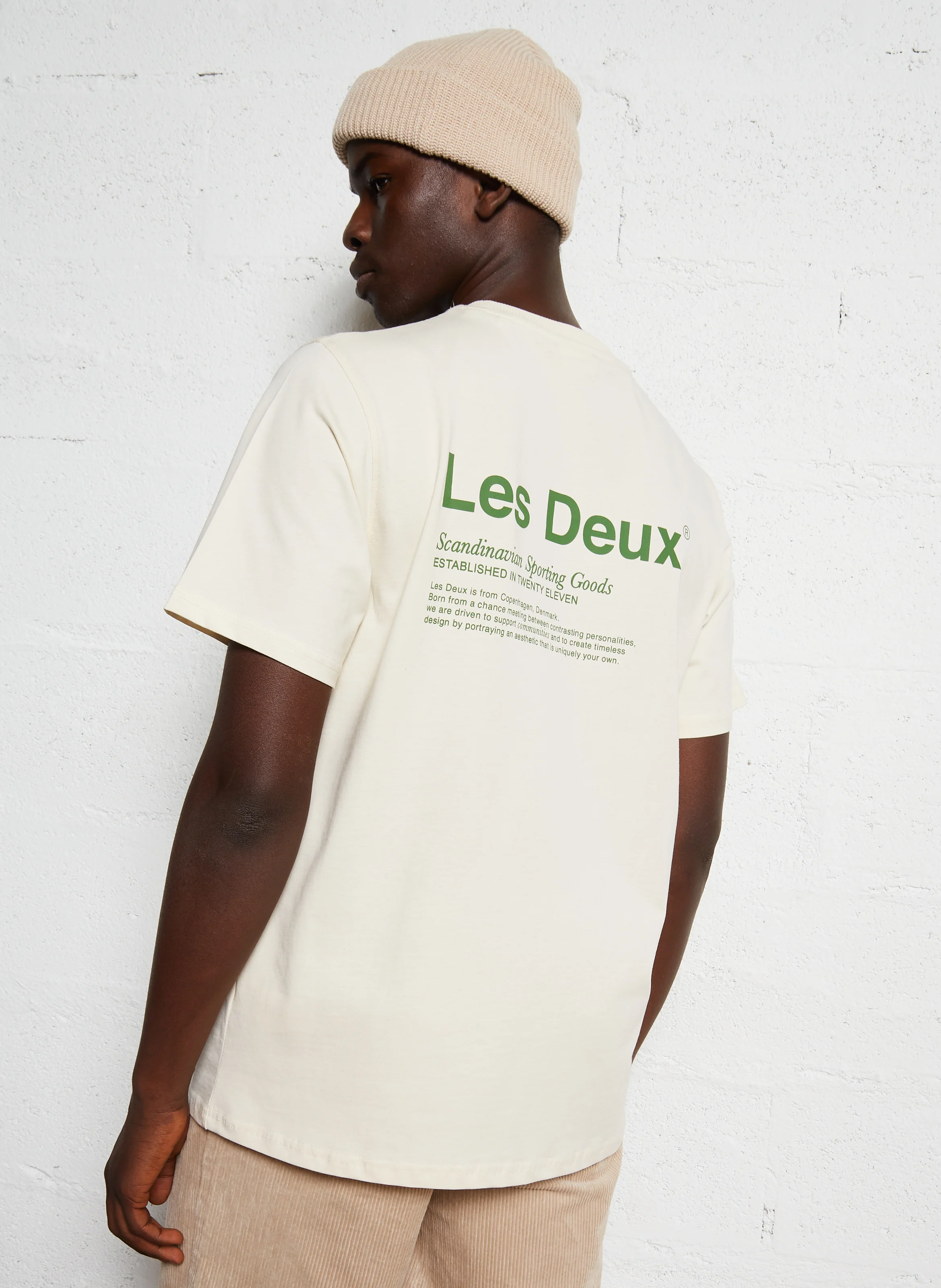 BRODY - Tee-shirt droit en coton sérigraphié | Beige
