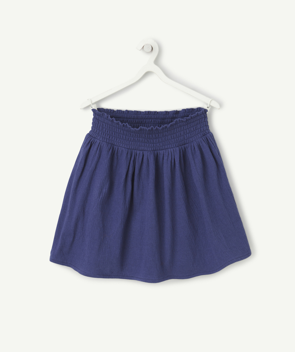 JUPE FILLE EN MAILLE ET FIBRES RECYCLÉES BLEU AVEC SHORT