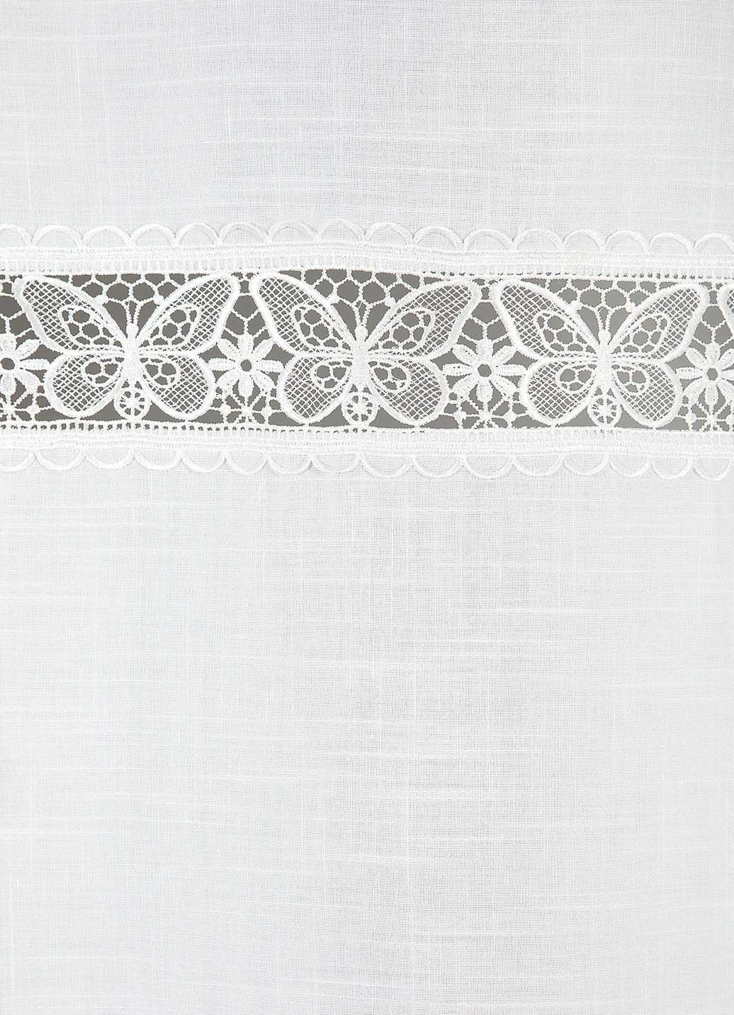 Seitenschal mit feiner Schmetterlingsstickerei-Bordüre