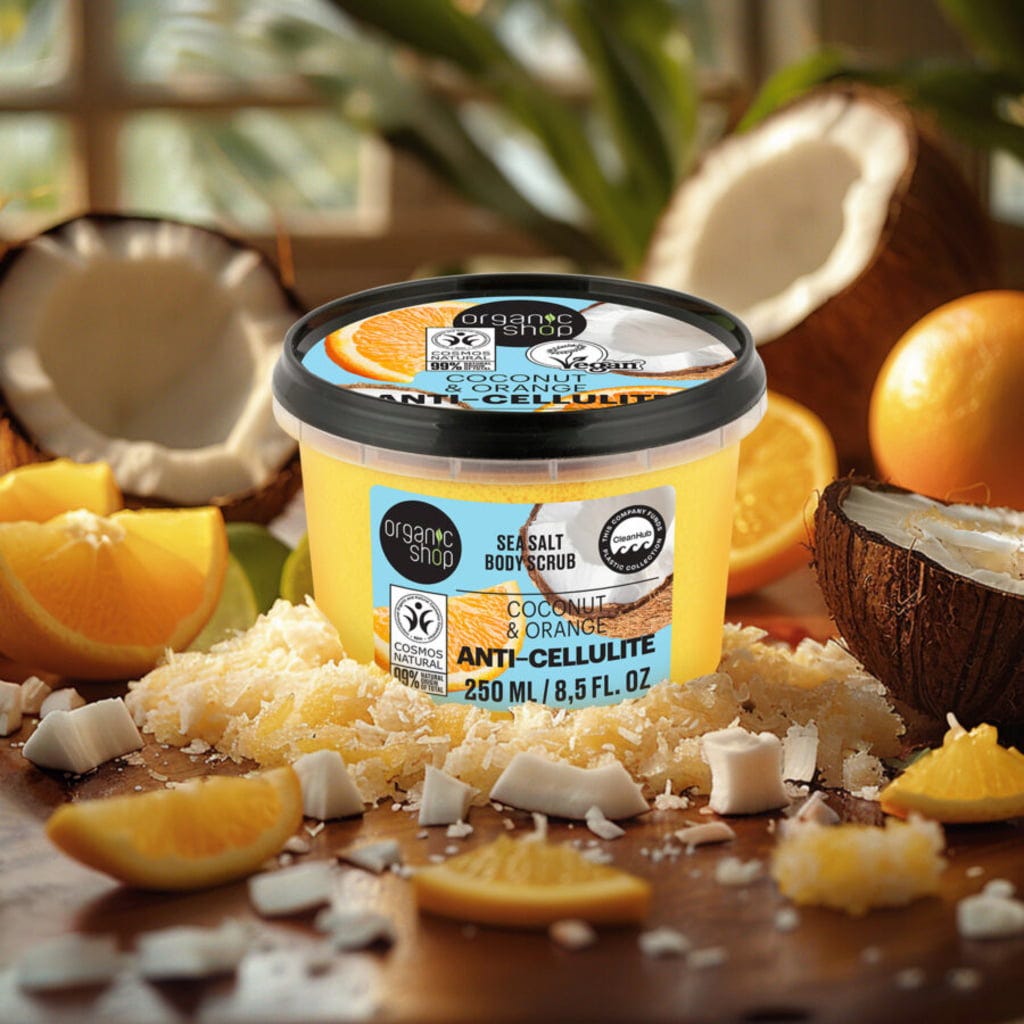 Organic Shop  Anti-Cellulite Body Scrub Coconut & Orange, 250 ml