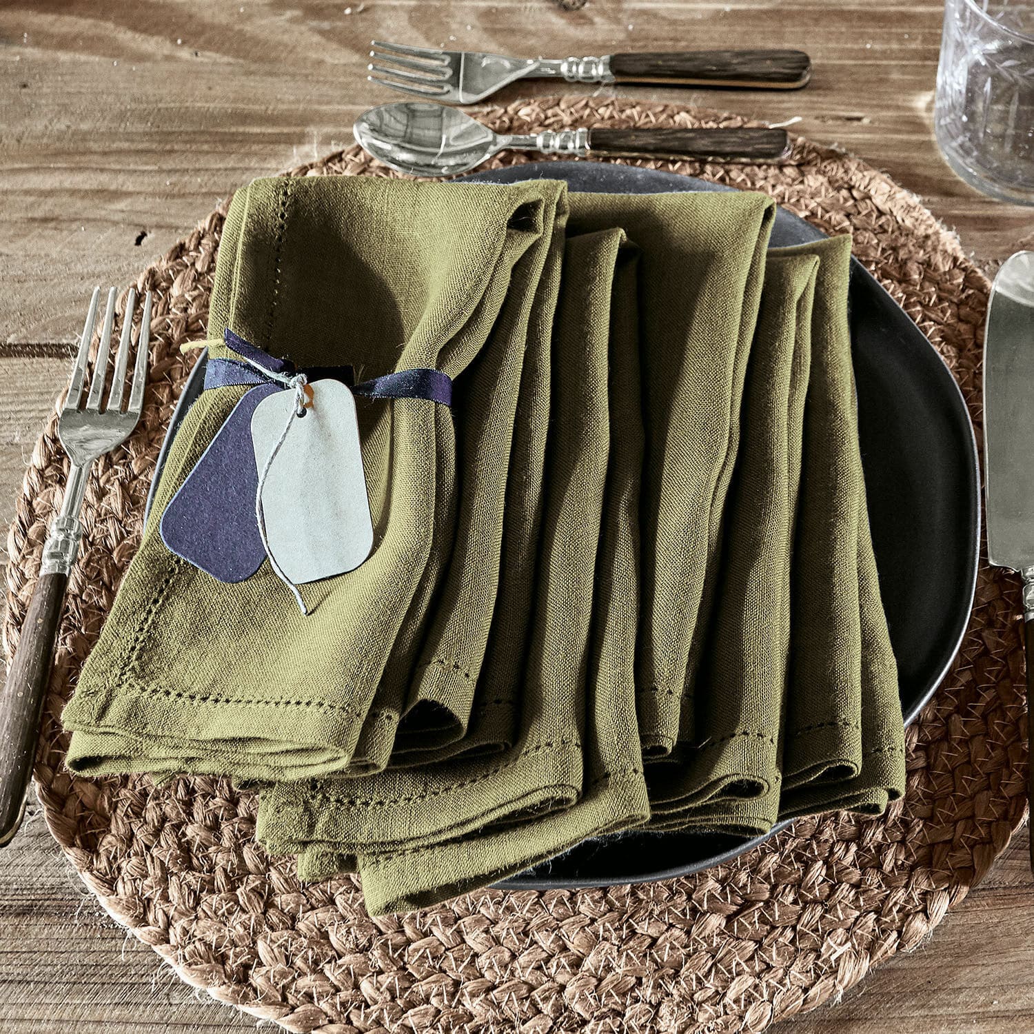 Serviette 6er Set Fibi grün
