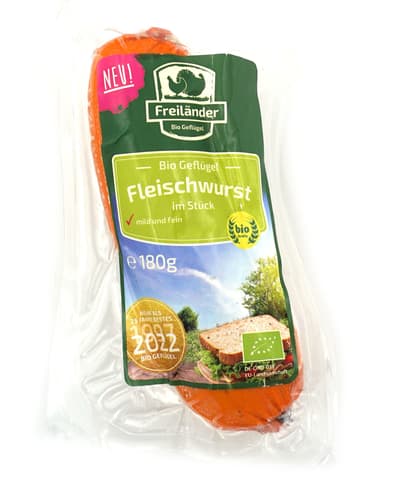 Freiländer BIO Geflügel Fleischwurst Stange