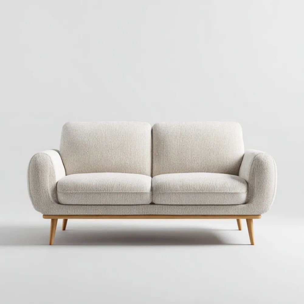 2-Sitzer-Sofa 150x85x80 cm Stoff – Creme – Skandinavisches Design
