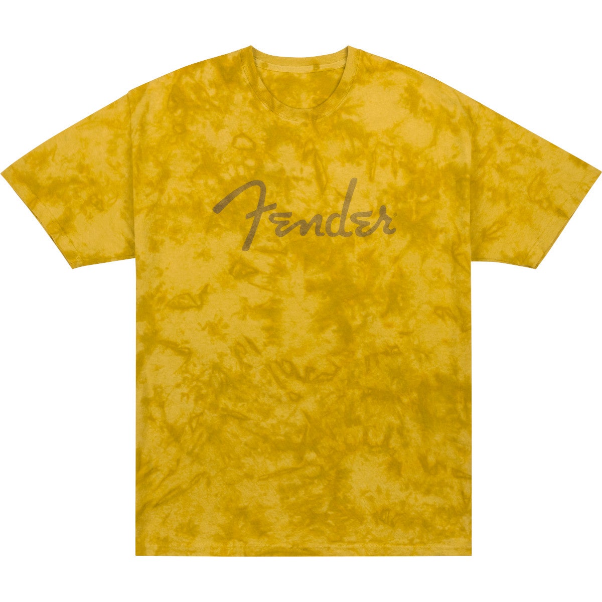 Fender Spaghetti Logo Tie-Dye T-Shirt Mustard XL