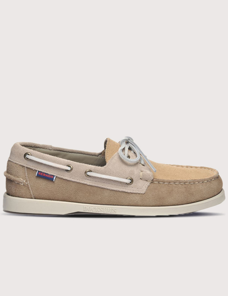 SEBAGO CHAUSSURES DOSKSIDES PORTLAND JIB BEIGE TAUPE CAMEL