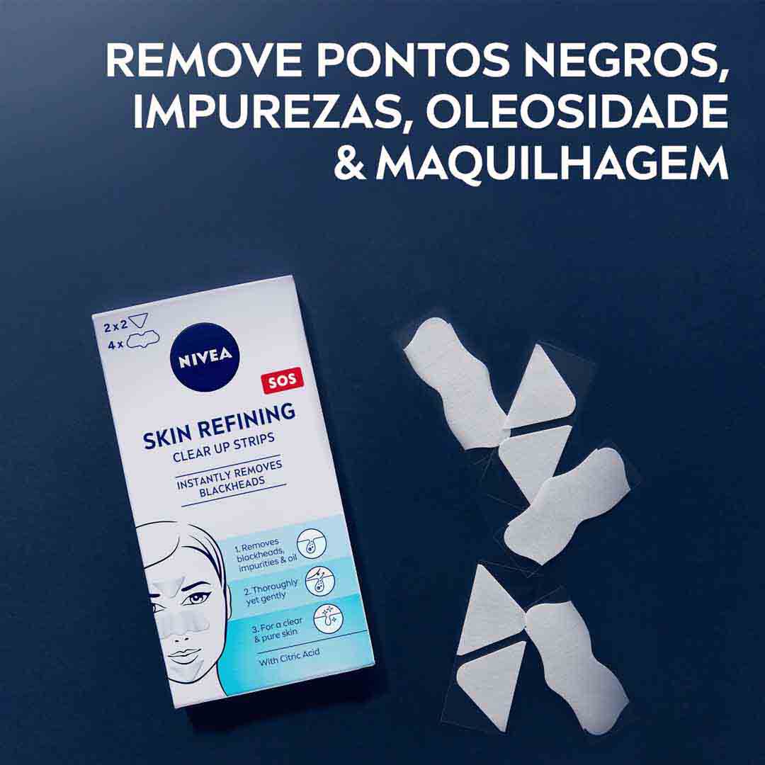 NIVEA  Tiras Anti Pontos Negros - Clear-Up Strip - 6un