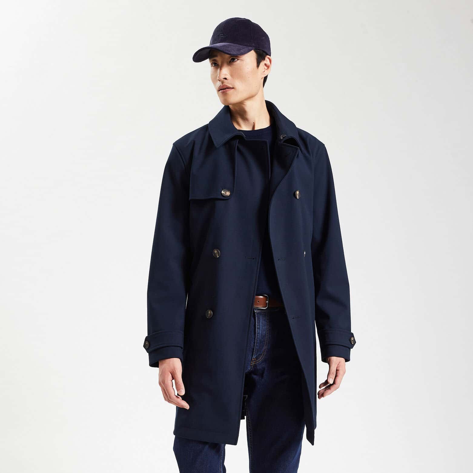 Trench ceinturé Bleu foncé