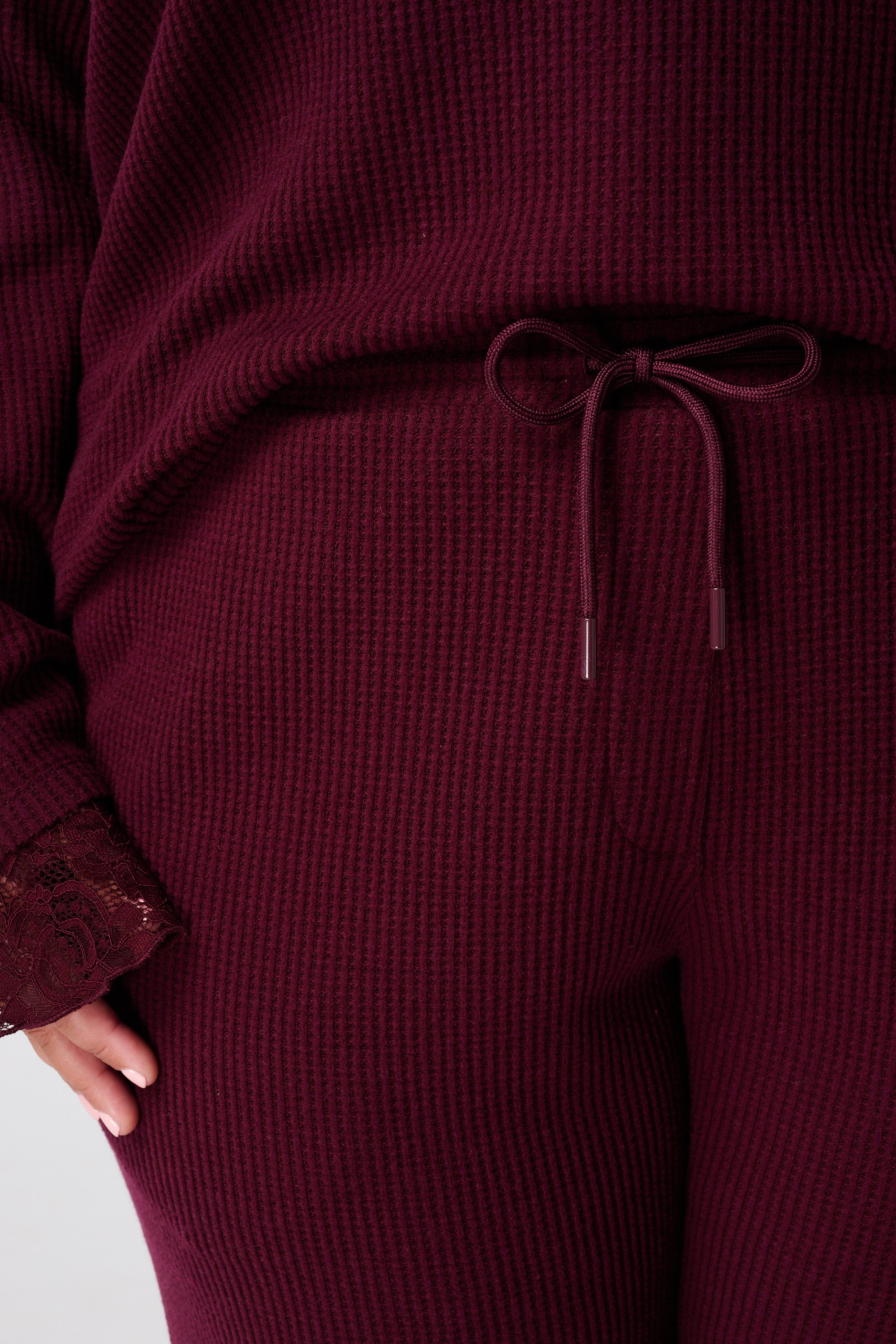 Rechte broek met elastieke taille Bordeaux