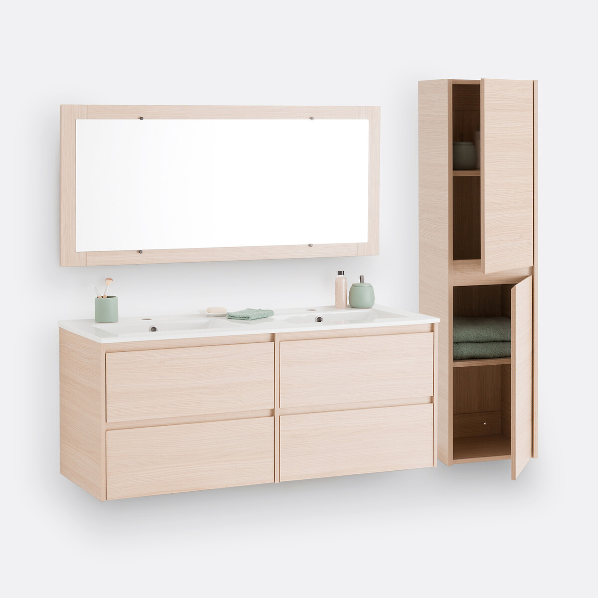 LA REDOUTE INTERIEURS<br>Móvel de parede para lavatório + espelho L120cm, Nirio
