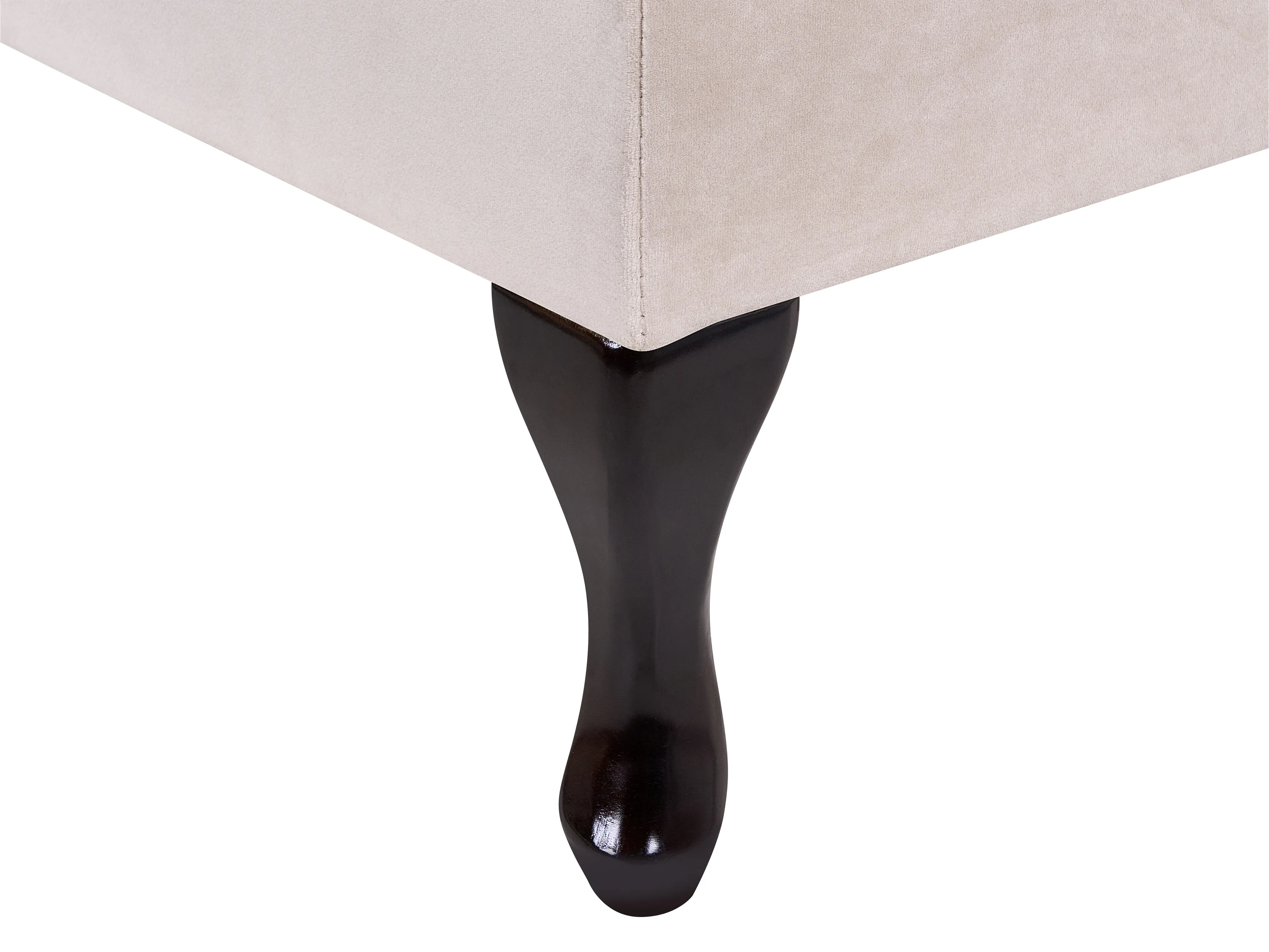 Rechtszijdige chaise longue PESSAC Fluweel Lichtbeige met opbergruimte