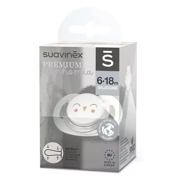 Chupeta Suavinex Bonhomia Symmetrical SXPro 6-18 meses Bege