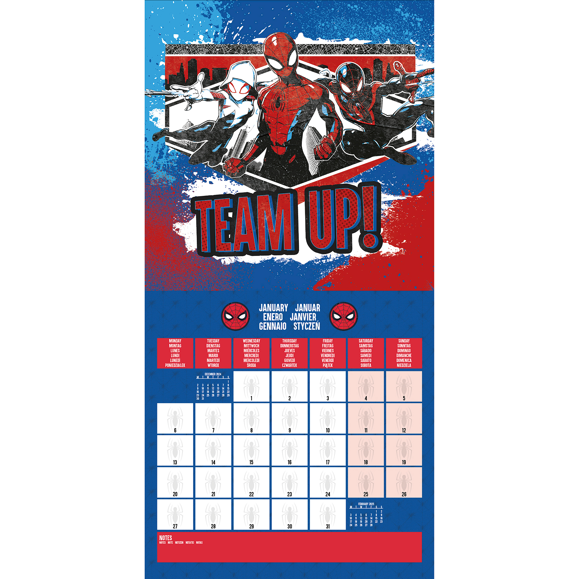 Broschürenkalender 2025 - mehrfarbig - Spider-Man - 30x30 cm
