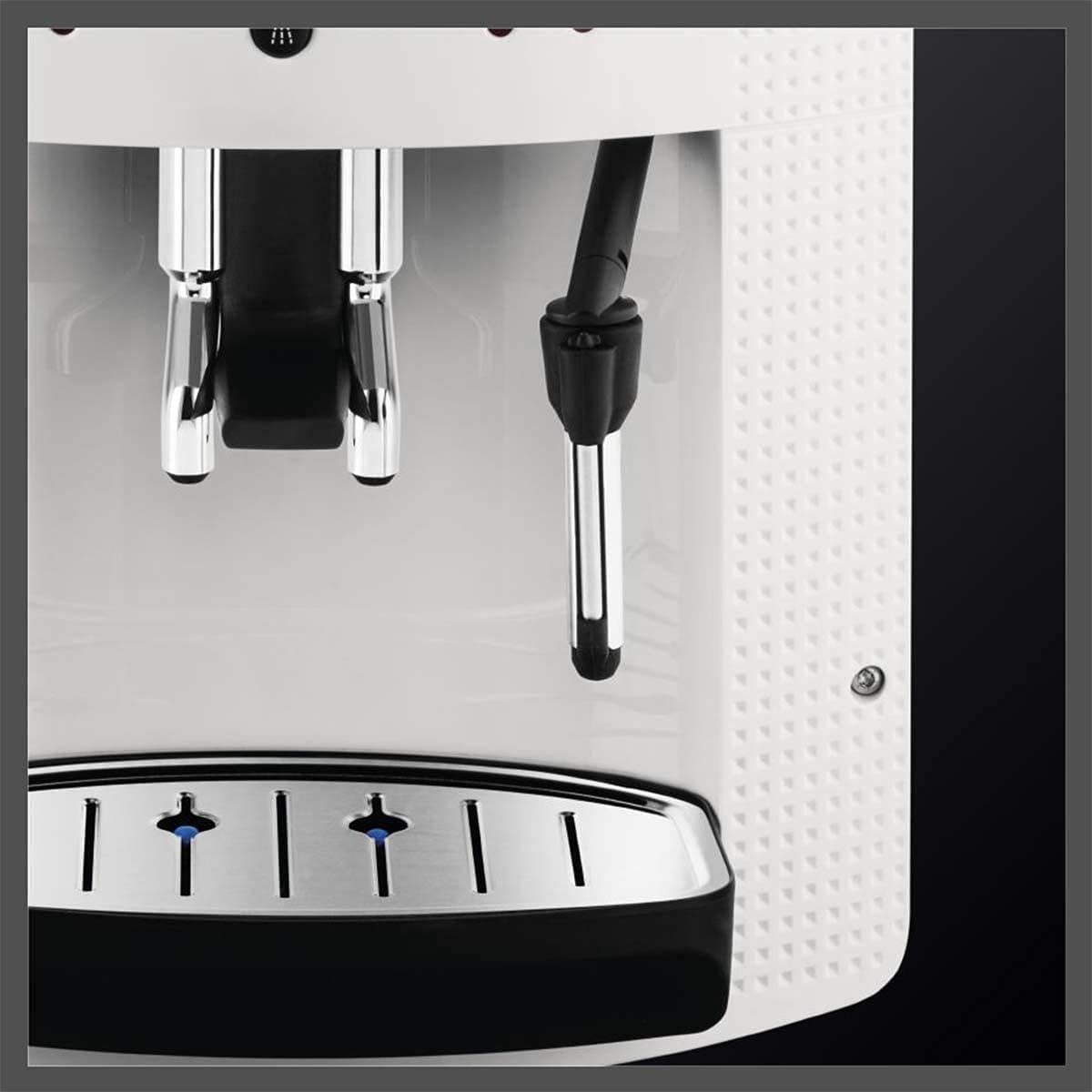 Krups Machine à café broyeur grain, 2 expresso simultanés, Nettoyage automatique, Buse vapeur Cappuccino, Essential blanche EA810570