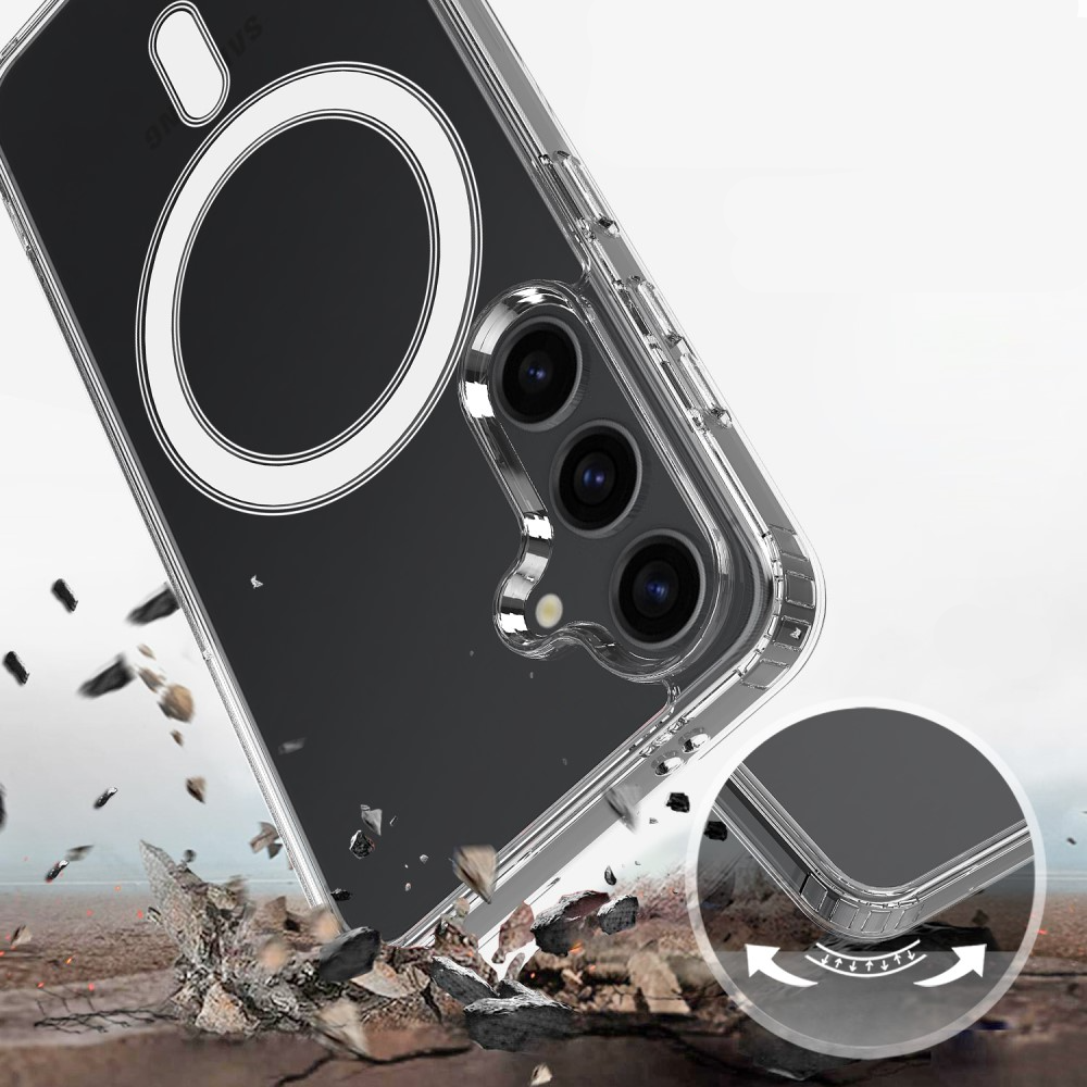 Samsung Galaxy S24 Hybrid Hülle TPU Bumper   Acryl Rückseite MagSafe-Modul - Transparent