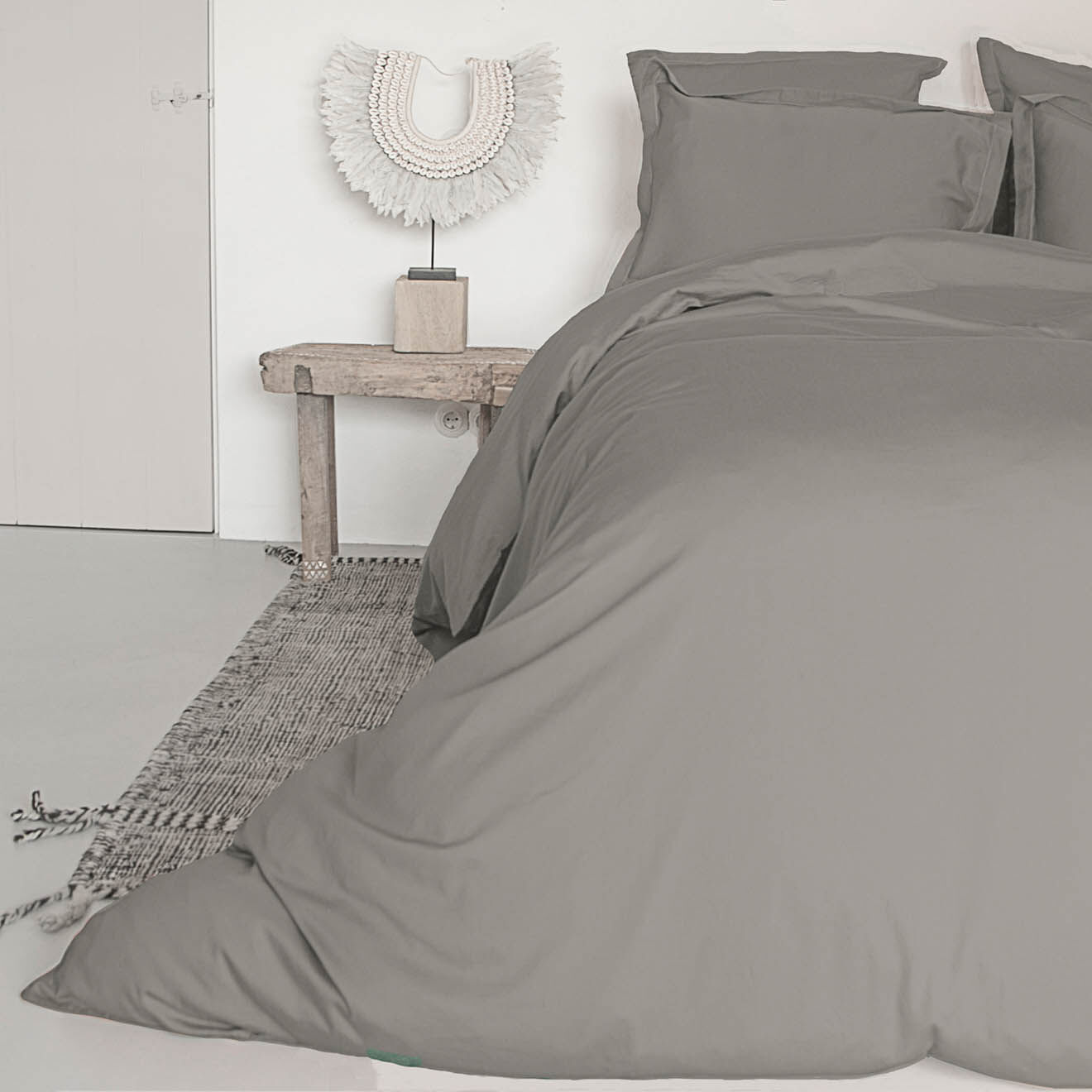 Febronie Home 2 Taies d'oreiller 100% Satin de Coton Julia grises
