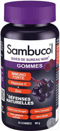 Sambucol Immuno Forte Gommes Avec Vitamine C Et Zinc Sureau Noir 30 Pièces