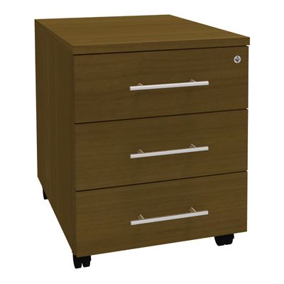 Caisson mobile IRIS - L43 x H56 x P60 cm - 3 tiroirs - imitation noyer