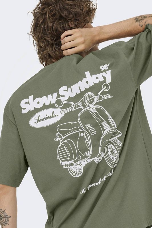 Onsnathan - T-shirts - Katoen - Korte Mouwen - Relaxed Fit - Bedrukt Detail