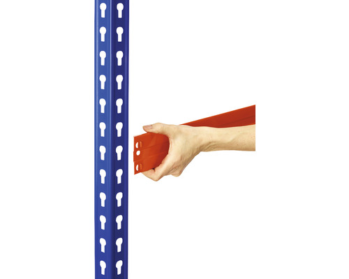 Robus 400 heavy-duty stellingkast, blauw/oranje, 180x180x60 cm, 4 houten planken, draagvermogen 1600 kg