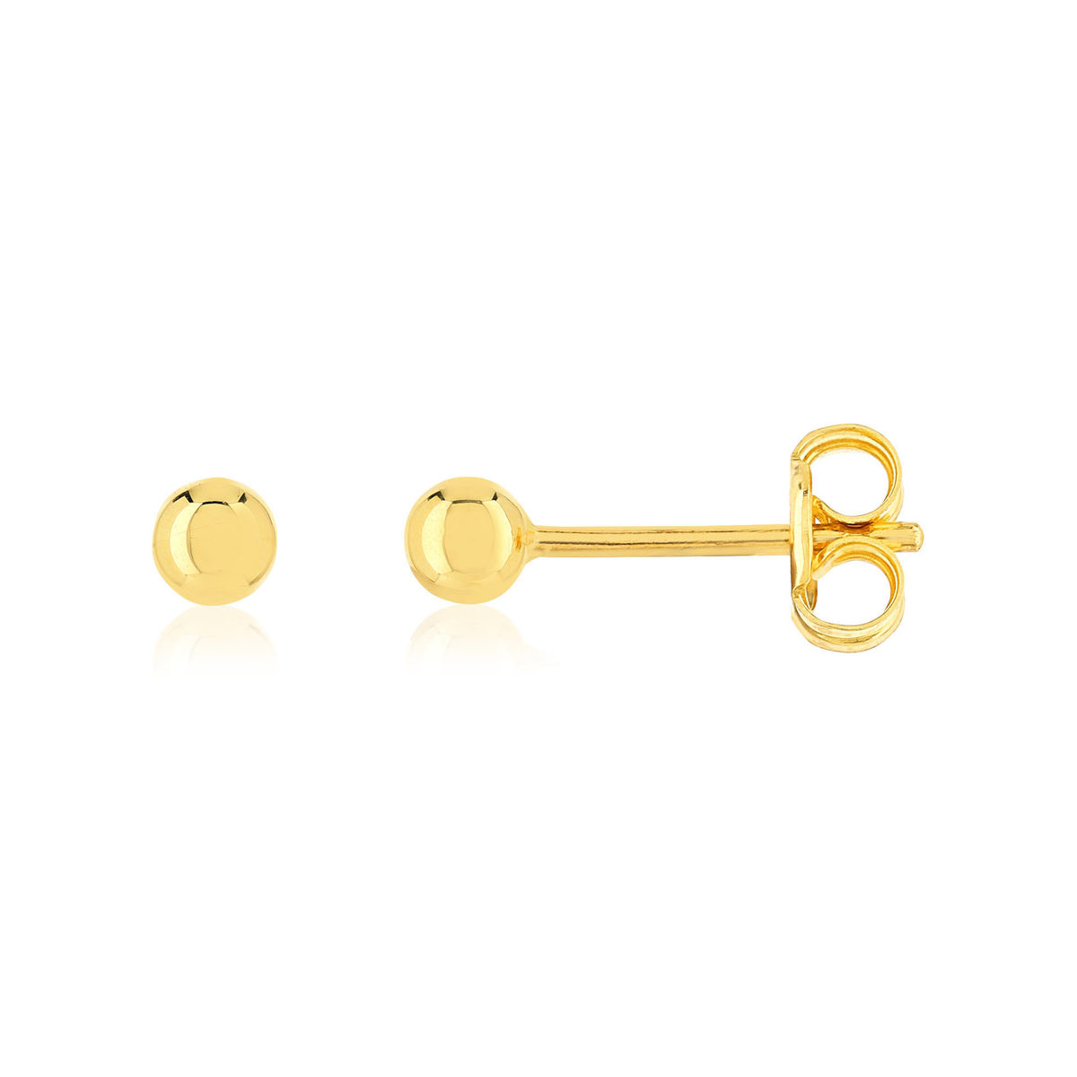 Boucles d'oreilles or 375 jaune diam 3 mm