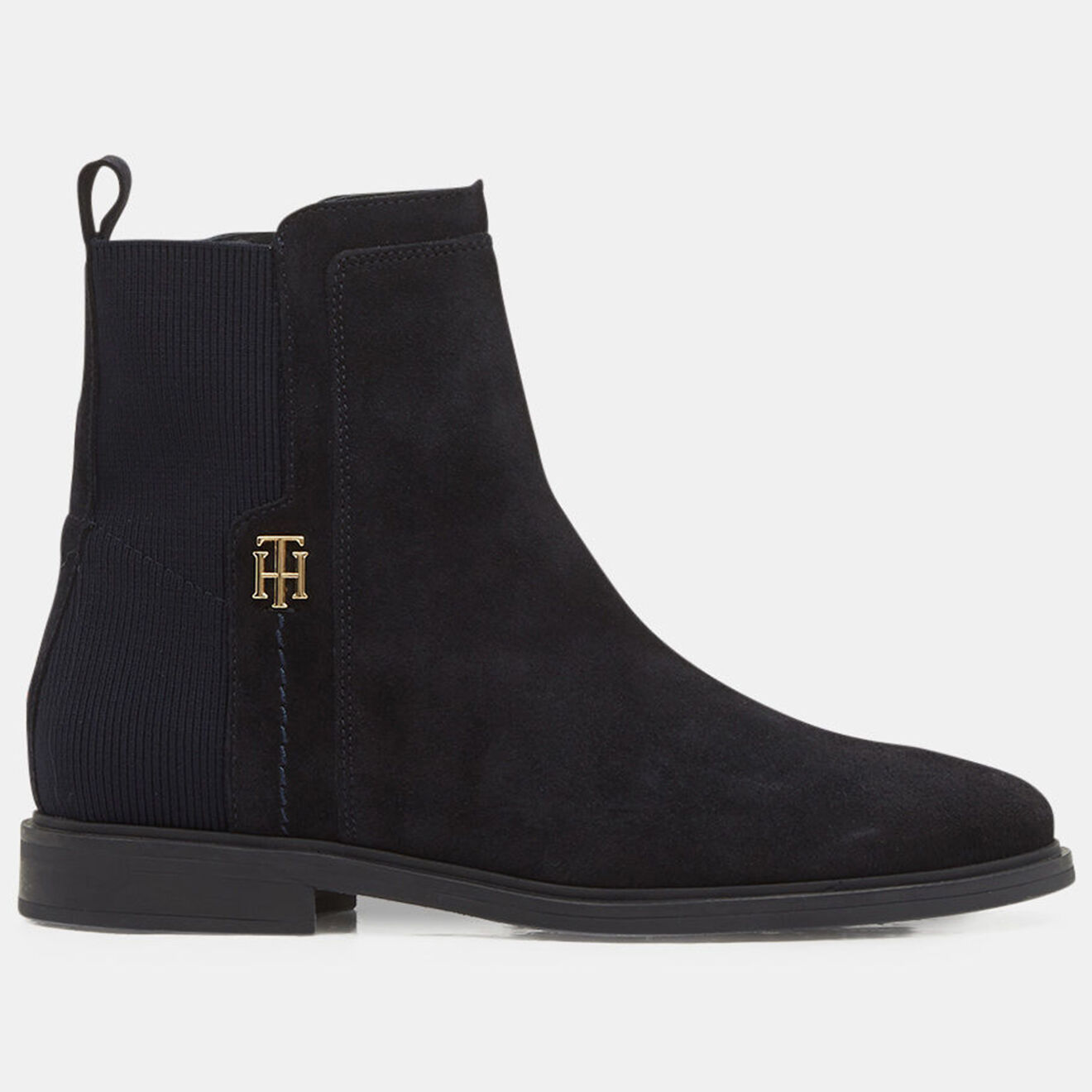 Tommy Hilfiger Bottines en Velours de Cuir Essentials bleu marine