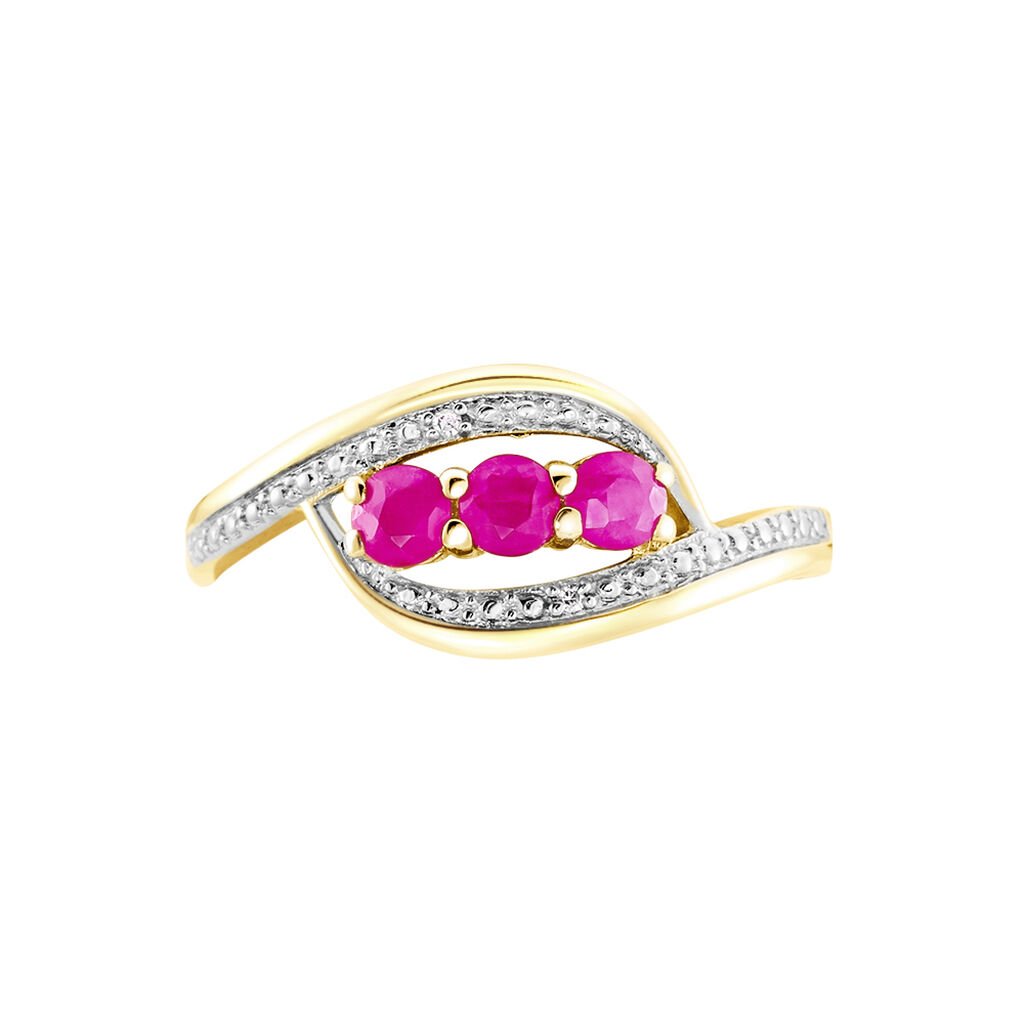 Bague Or Jaune Aurora Rubis Diamants