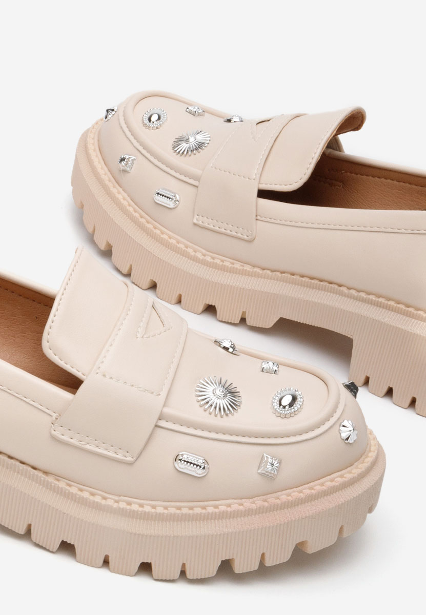 Mocassins élégants femme beige Setta