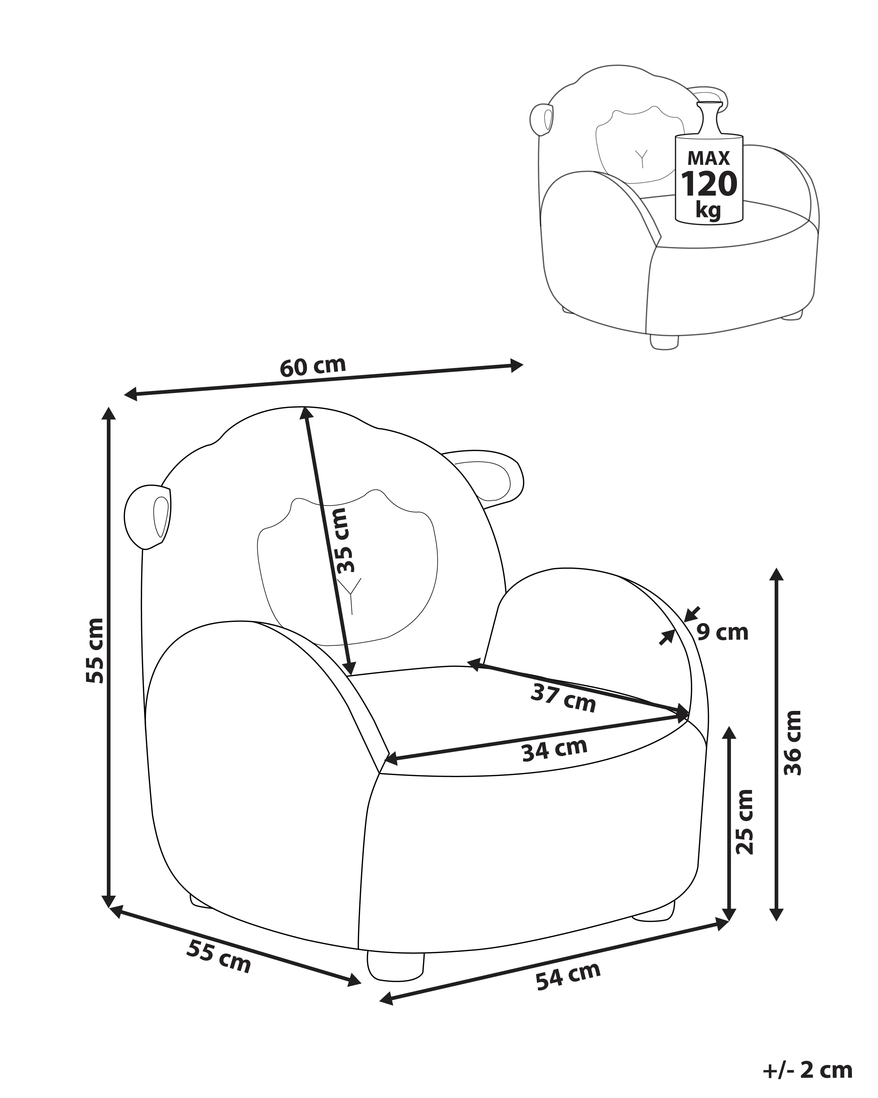 Kinderfauteuil Schaap ULA Bouclé Grijs