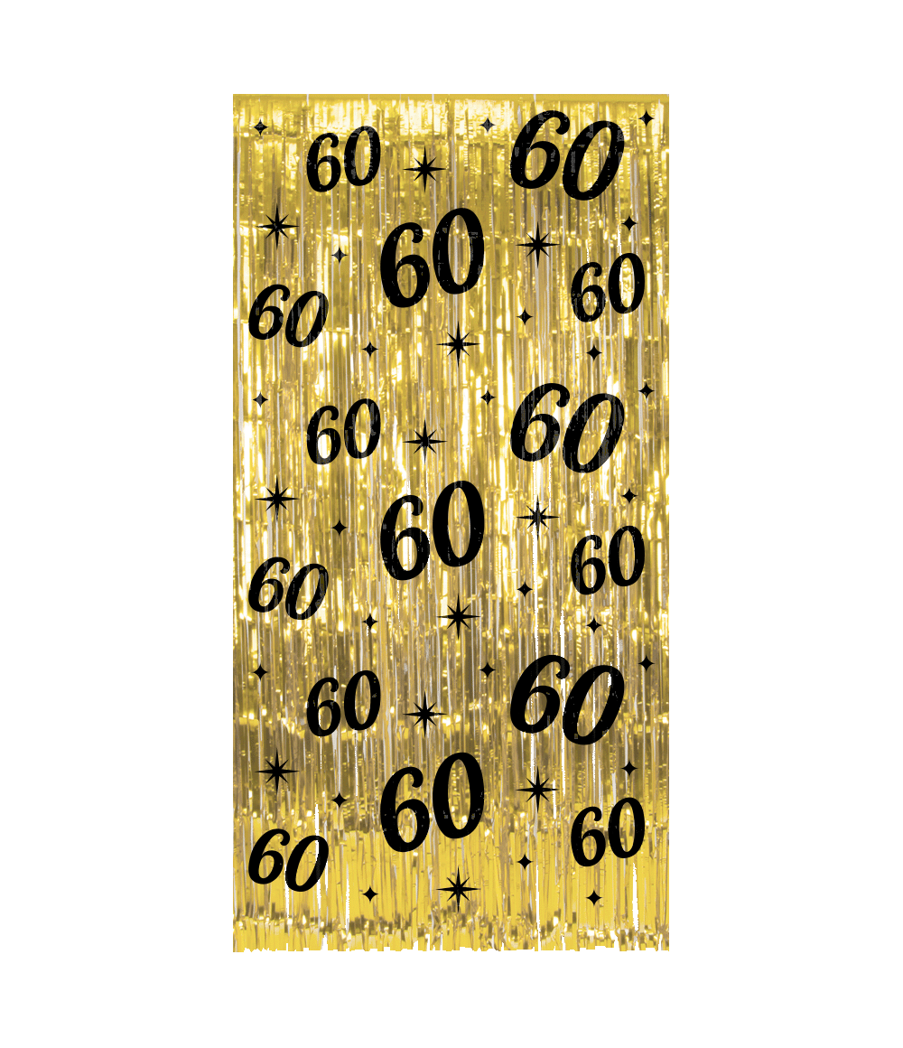 60 Jaar Deurgordijn Goud Zwart