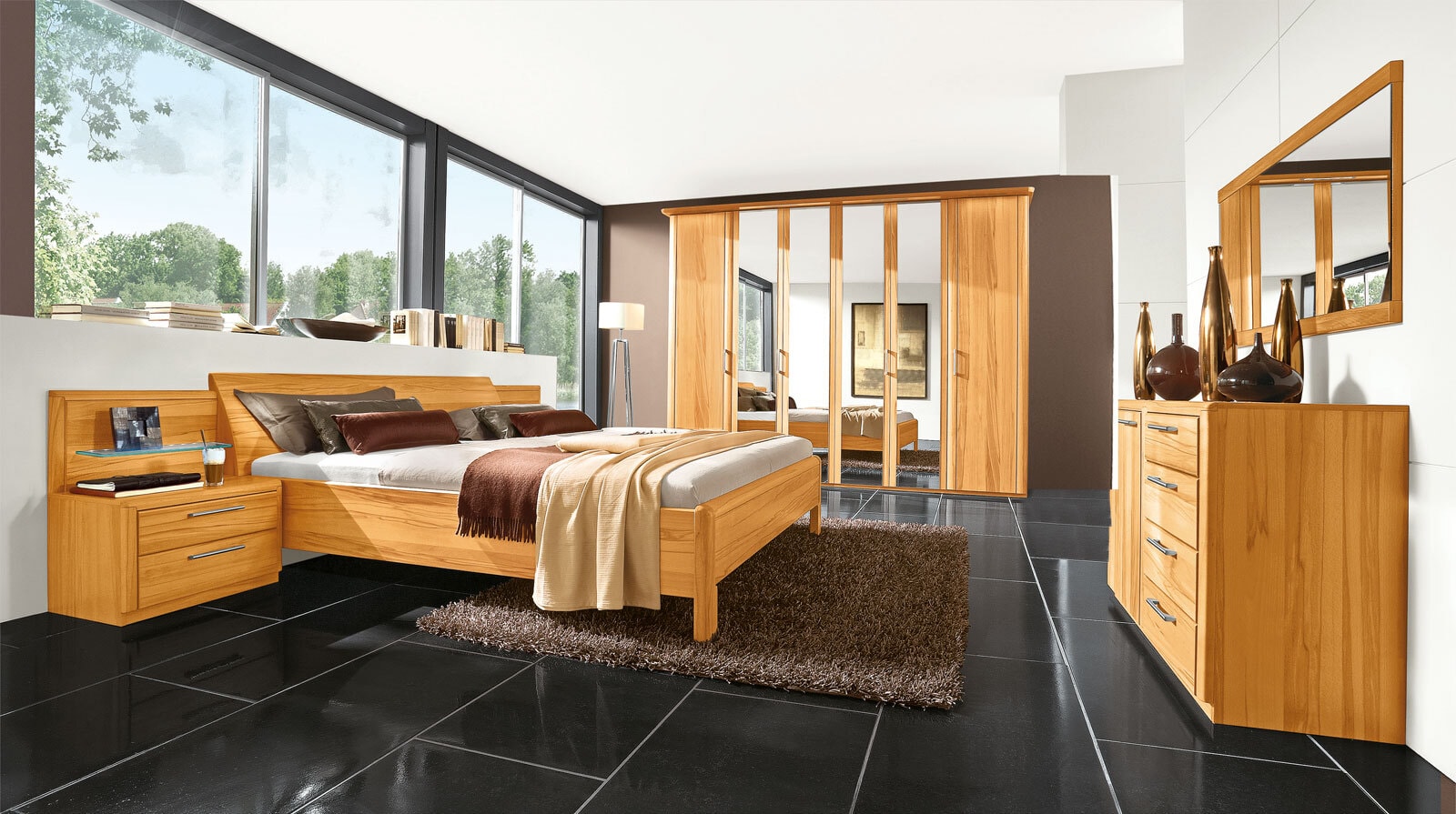 Schlafzimmerset CORETTA 3-teilig Kernbuche furniert