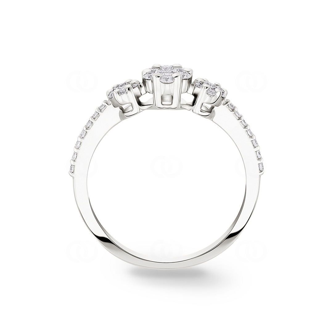0.40 Karat Trilogie Diamantring 750/18 K Weissgold