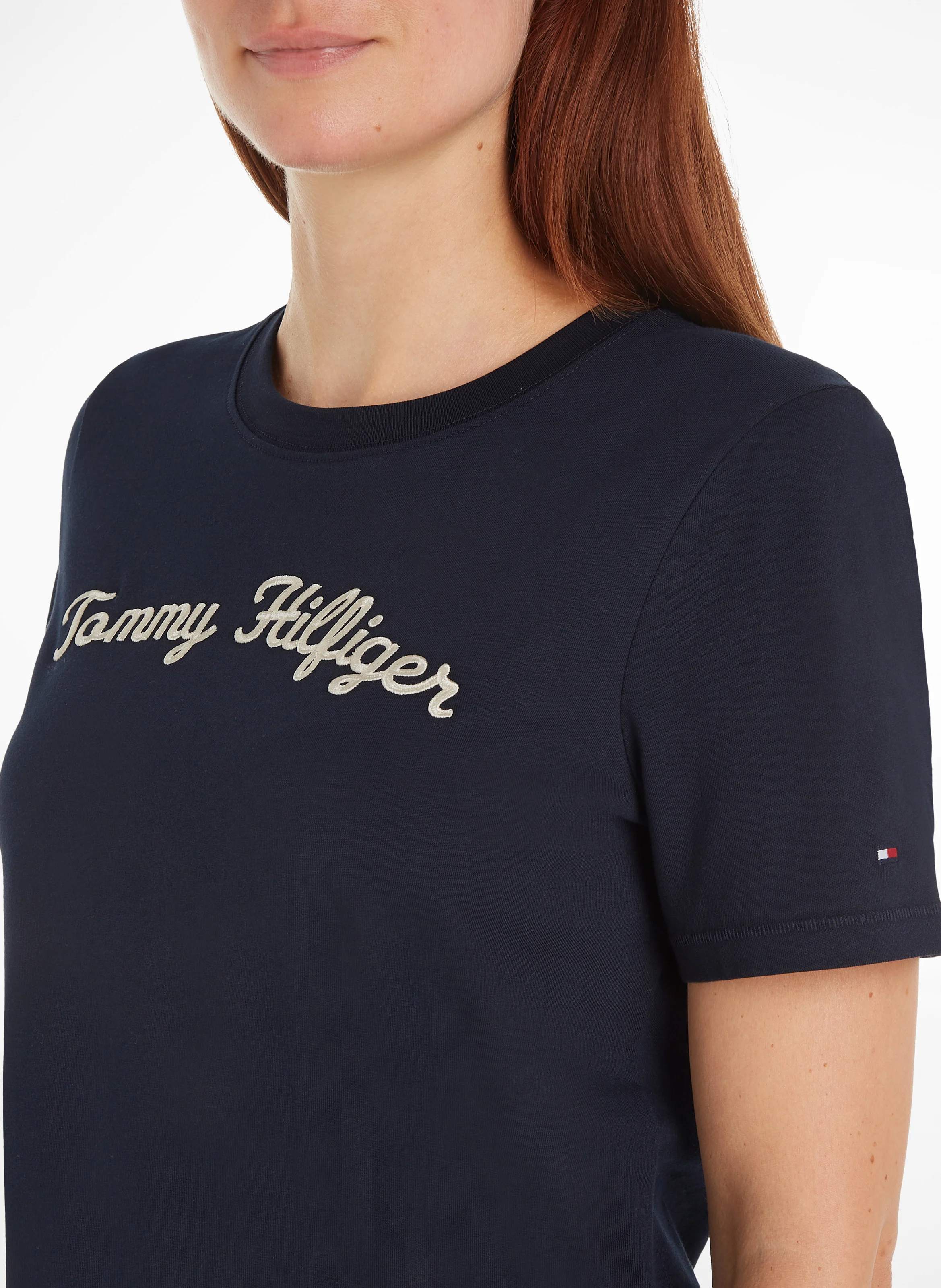 Tee-shirt col rond en coton | Bleu