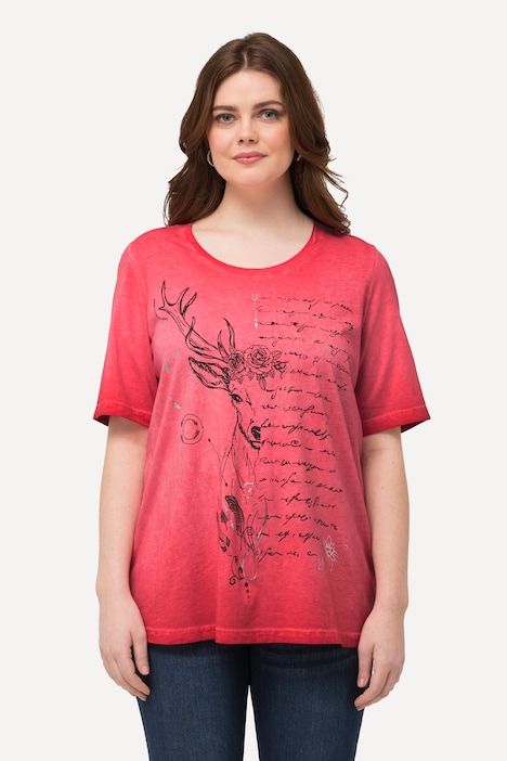 T-Shirt, Hirsch, Classic, Rundhals, Halbarm