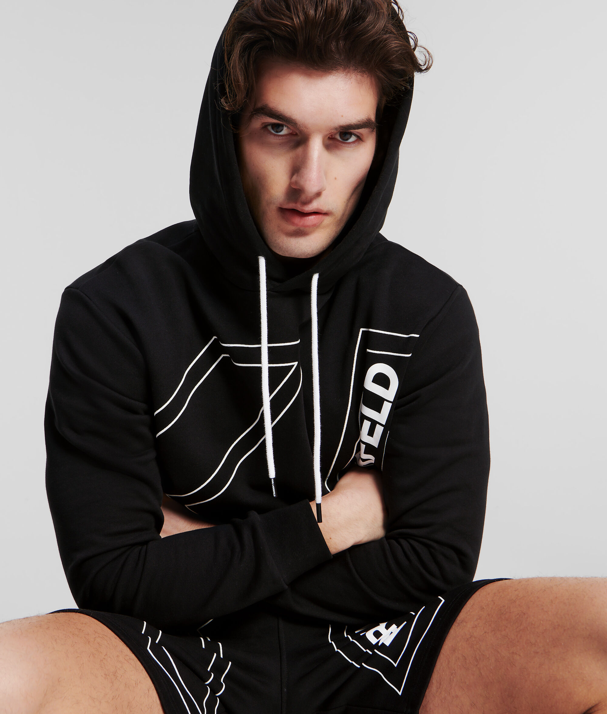 SWEAT À CAPUCHE AVEC LOGO KARL