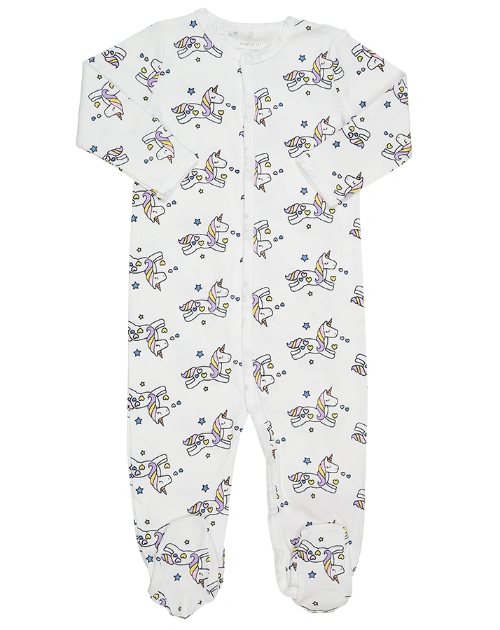 Schlafstrampler NBFNIGHTSUIT LAVENDULA 2er-Pack mit Fuß in weiß/lila