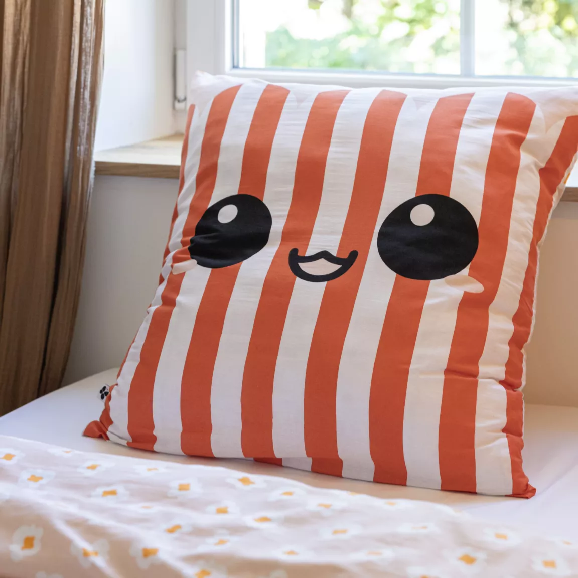 Housse de couette et deux taies enfant coton (200 x 200 cm) Fresh popcorn Rouge