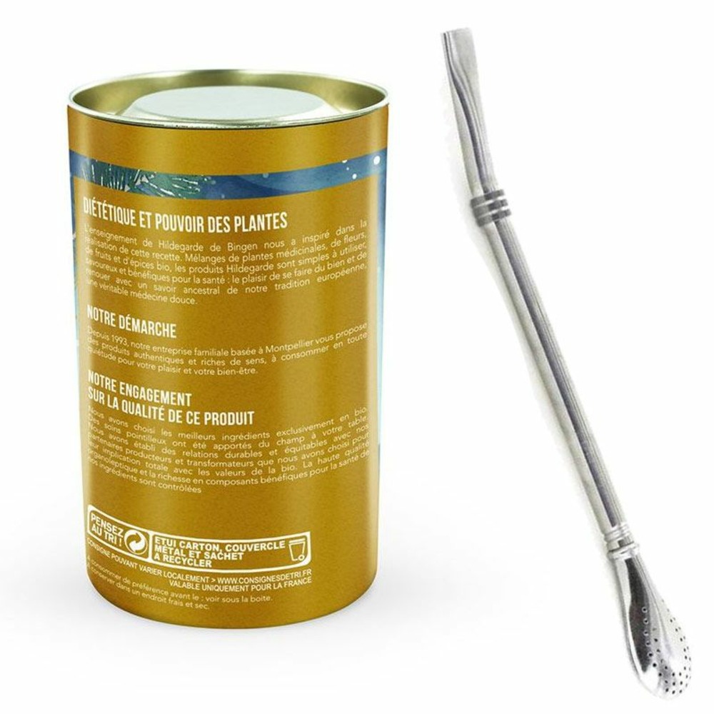 Tisane bonne étoile + paille inox avec filtre