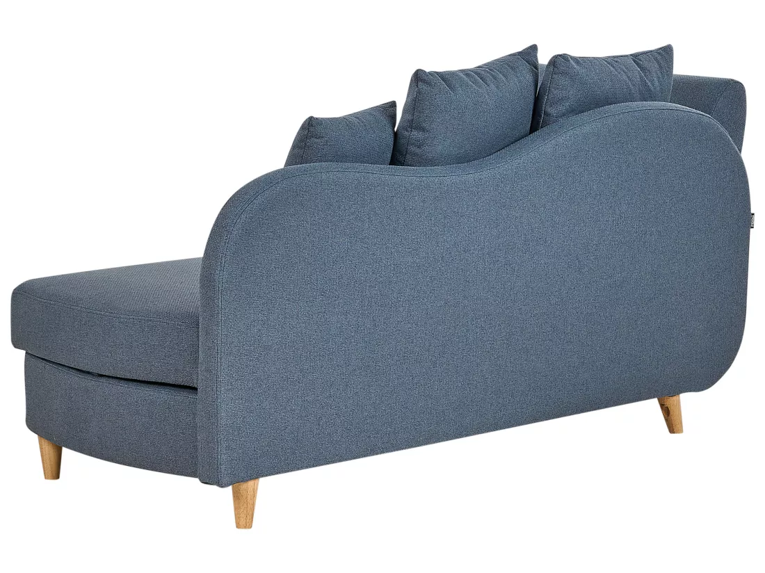 Chaise longue côté droite en tissu bleu MERI II