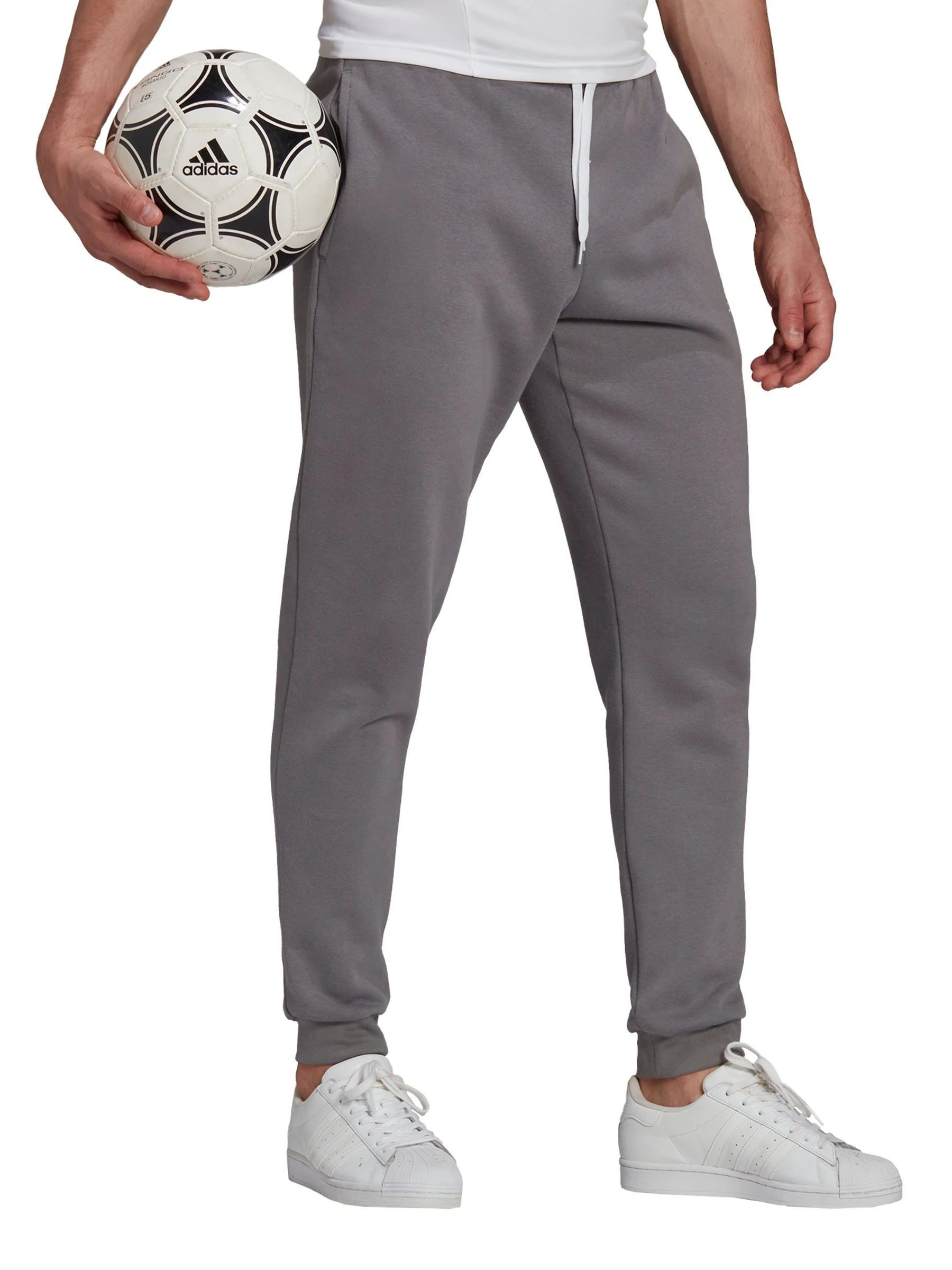 Grijs - adidas Entrada joggingbroek van sweatstof