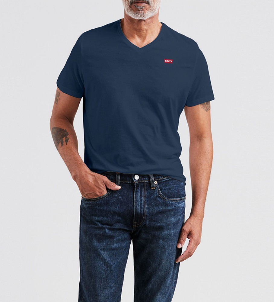 Camiseta Levi's azul com decote em V