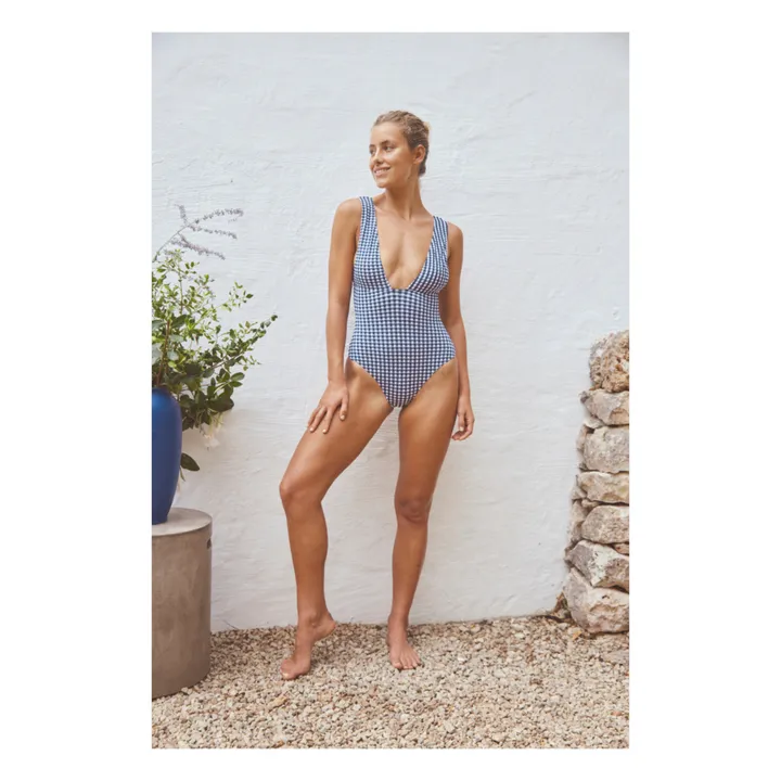 Anja Paris Maillot 1 Pièce Le Plongeant Vichy | Bleu marine