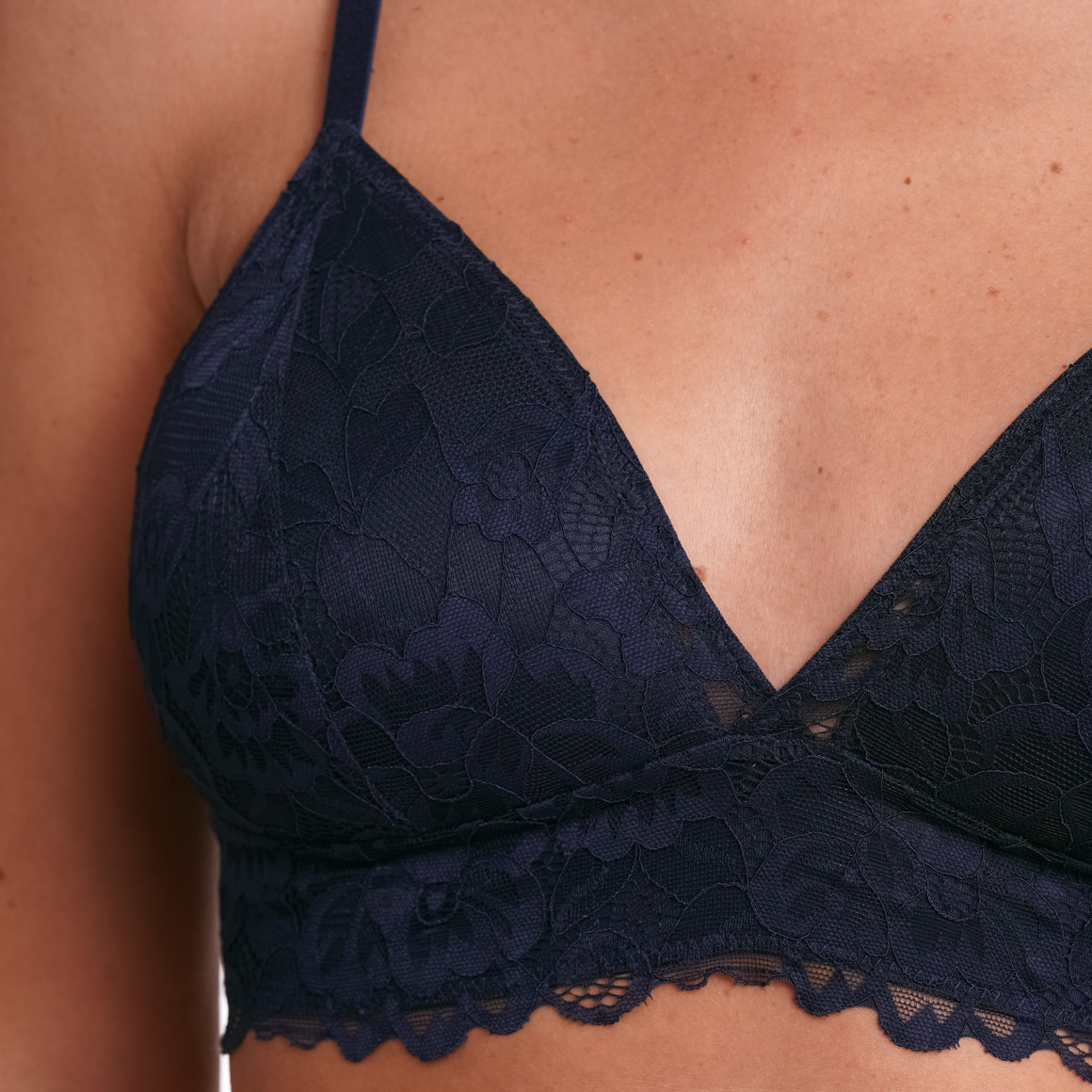 Gina Benotti Damen Bralette-BH mit Spitze dunkelblau