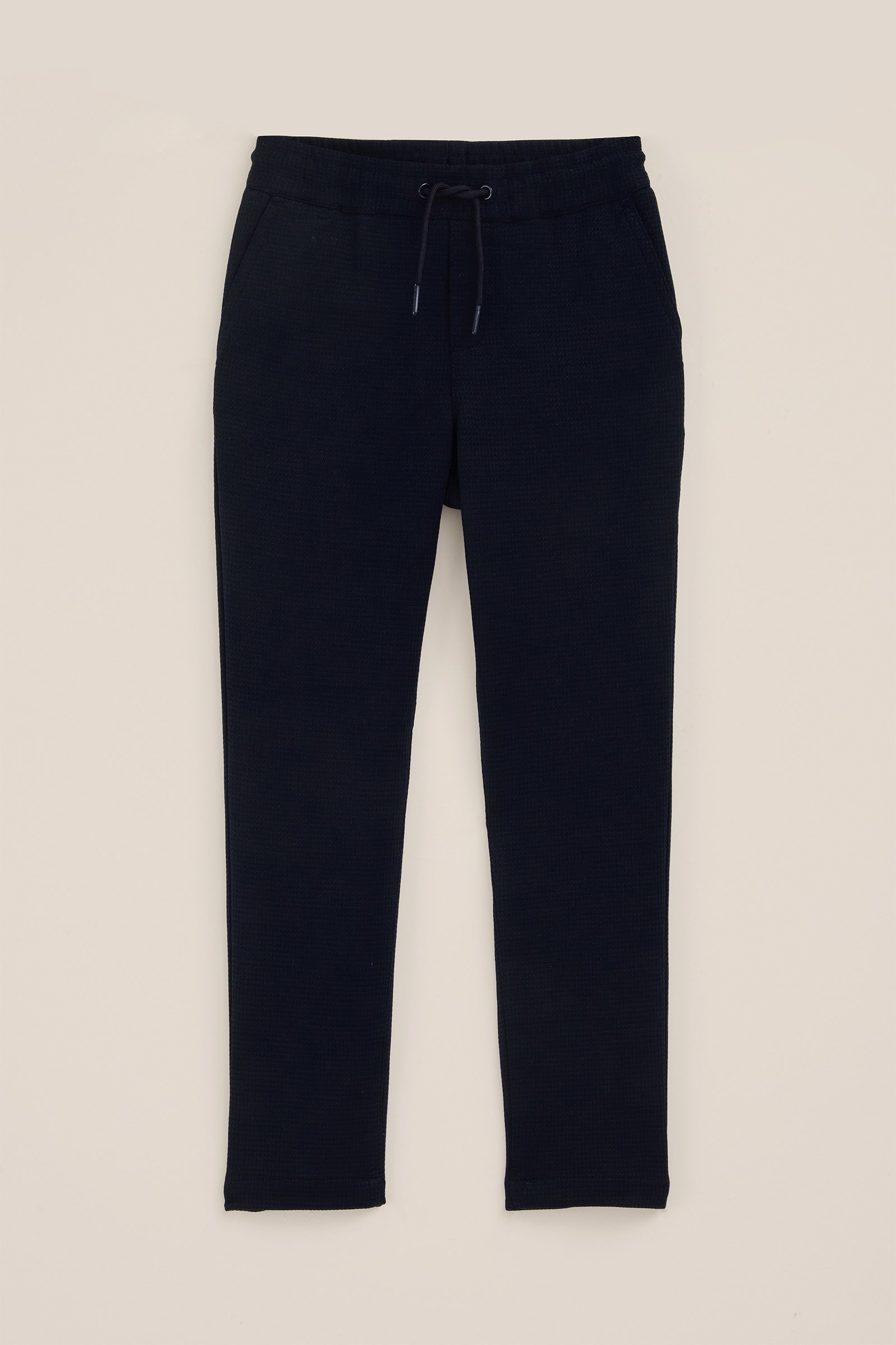 Jongens slim fit pantalon met structuur WE Fashion Donkerblauw