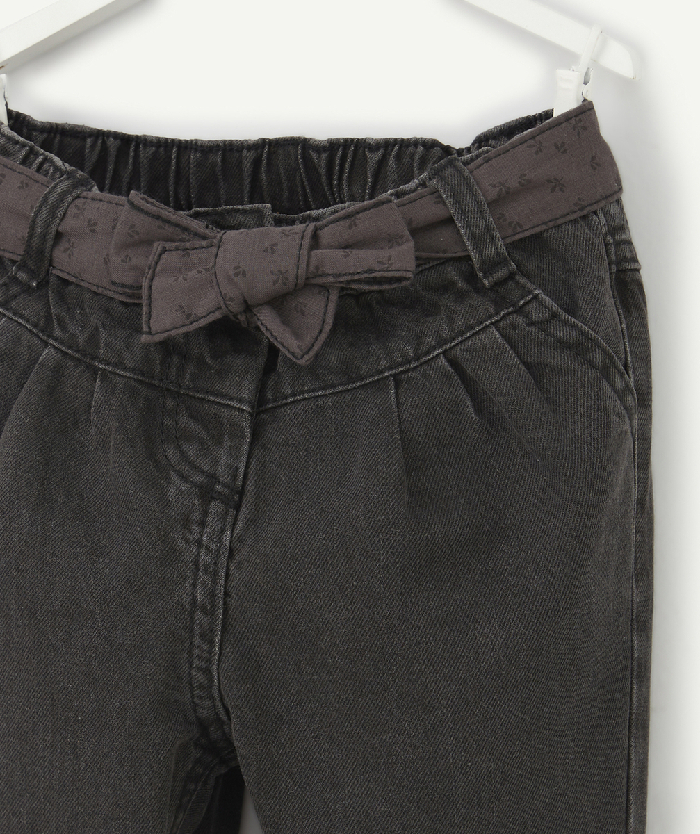 PANTALON SAROUEL NOIR LESS WATER AVEC CEINTURE BÉBÉ FILLE