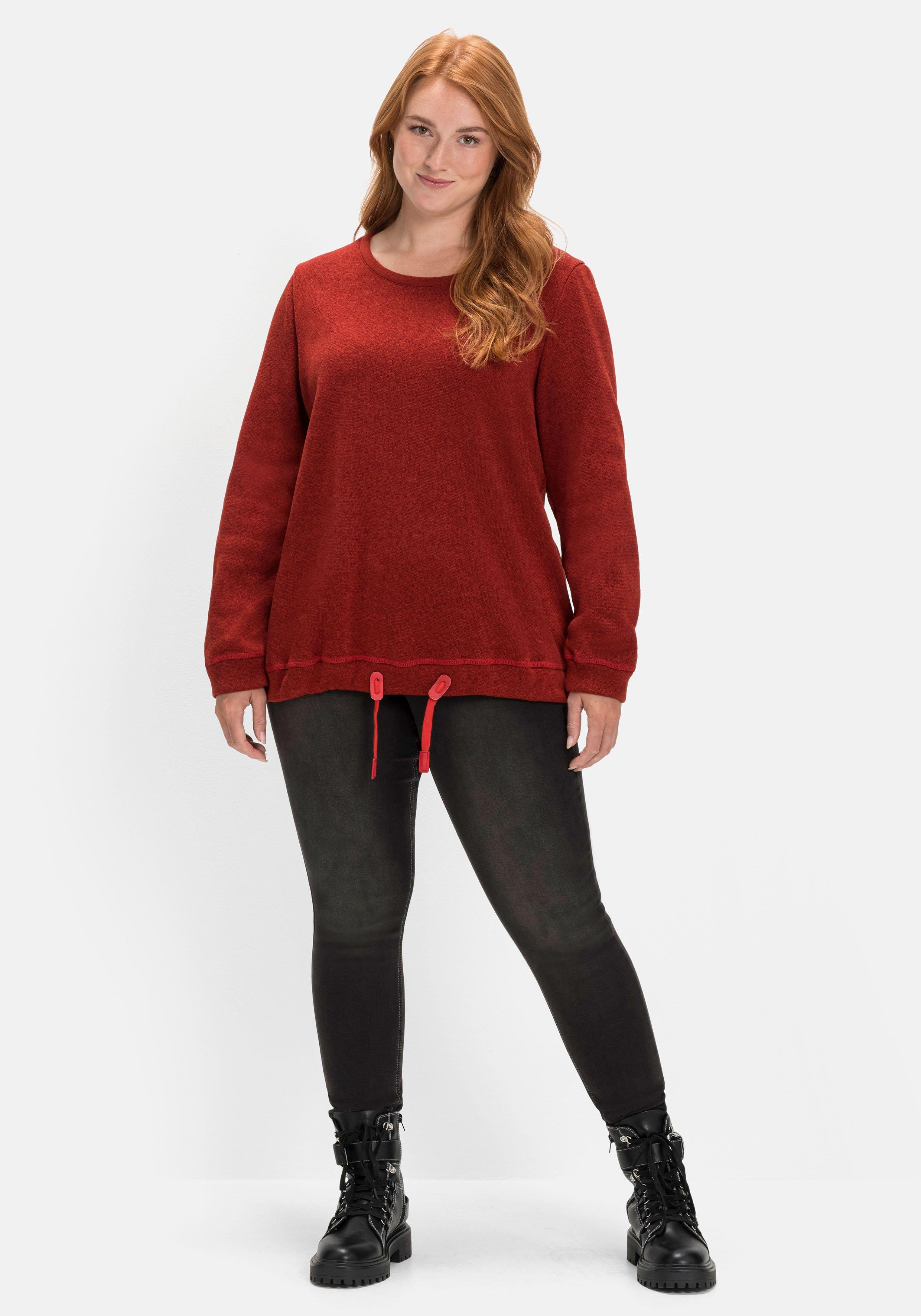 Sweatshirt aus Strickfleece, mit Saum-Tunnelzug