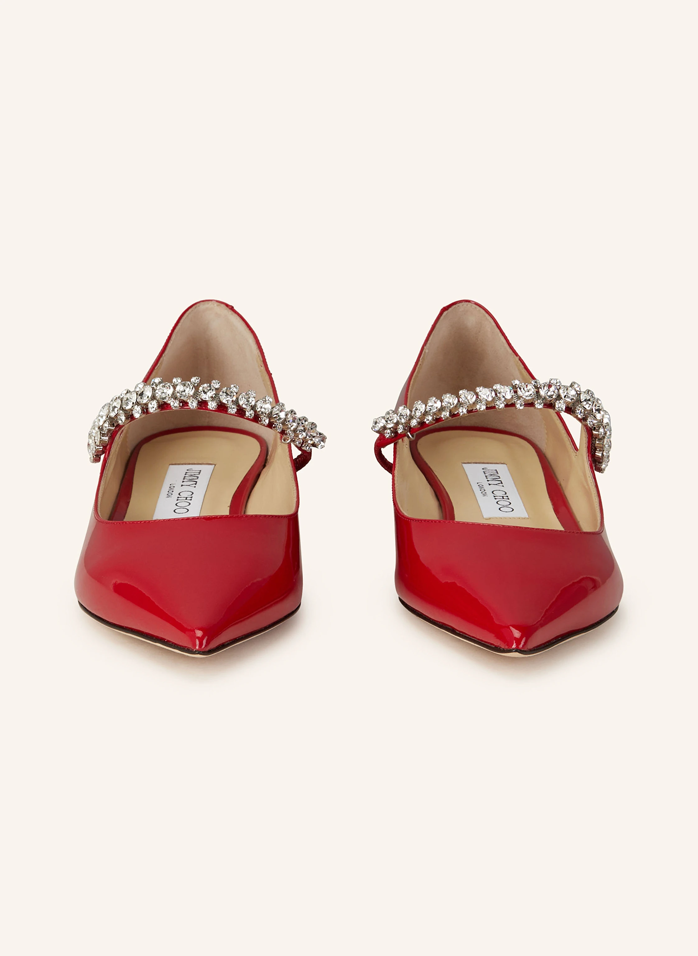 JIMMY CHOO Mary-Jane-Ballerinas mit Schmucksteinen