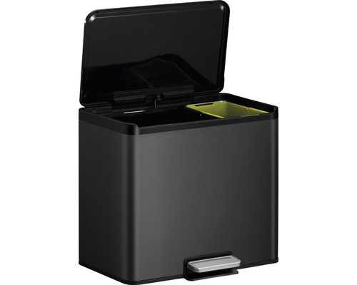 EKO EcoCasa III pedaalemmer, 2 compartimenten, 20 liter, 9 liter, zwart